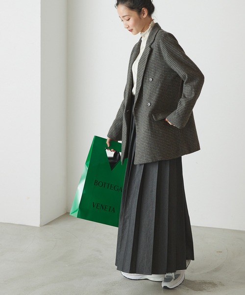 forksy.（フォルクシー）の「【forksy.】ガンクラブチェックダブルボタンテーラードジャケット（テーラードジャケット・レディース・ベージュ/グレー・FREE）」の9枚目の写真