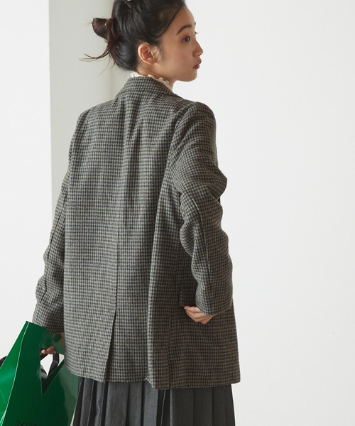 forksy.（フォルクシー）の「【forksy.】ガンクラブチェックダブルボタンテーラードジャケット（テーラードジャケット・レディース・ベージュ/グレー・FREE）」の13枚目の写真