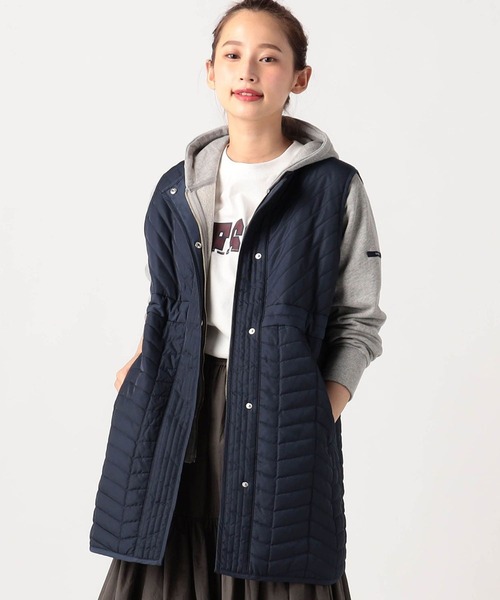 Grand PARK（グランドパーク）の「軽いロング丈　キルティングベスト（ベスト・レディース・カーキ/ベージュ/オフホワイト/ネイビー・FREE）」の4枚目の写真