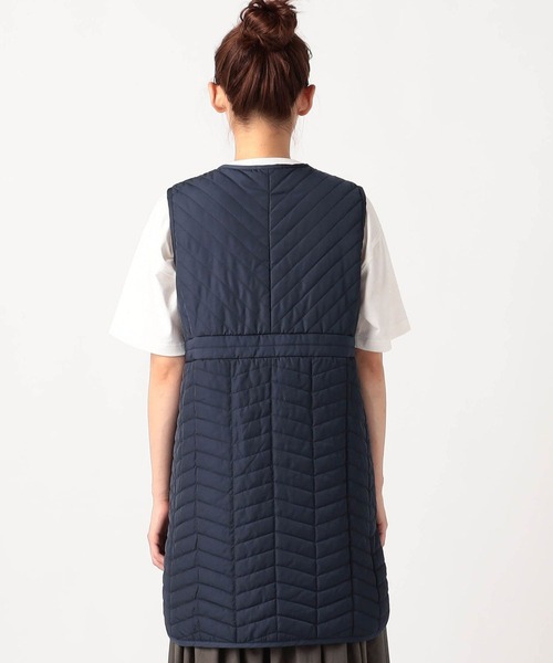 Grand PARK（グランドパーク）の「軽いロング丈　キルティングベスト（ベスト・レディース・カーキ/ベージュ/オフホワイト/ネイビー・FREE）」の7枚目の写真