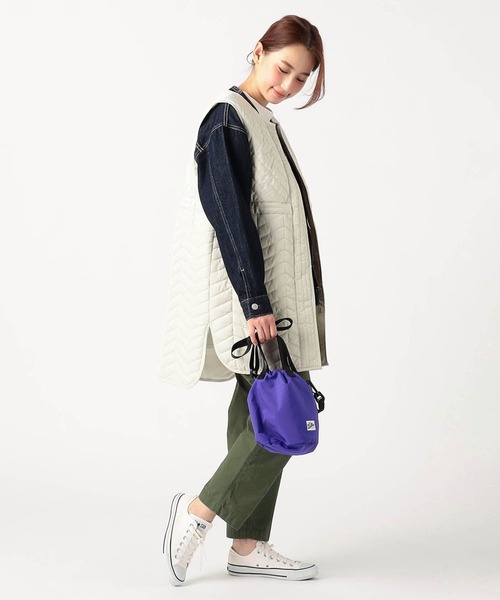 Grand PARK（グランドパーク）の「軽いロング丈　キルティングベスト（ベスト・レディース・カーキ/ベージュ/オフホワイト/ネイビー・FREE）」の6枚目の写真