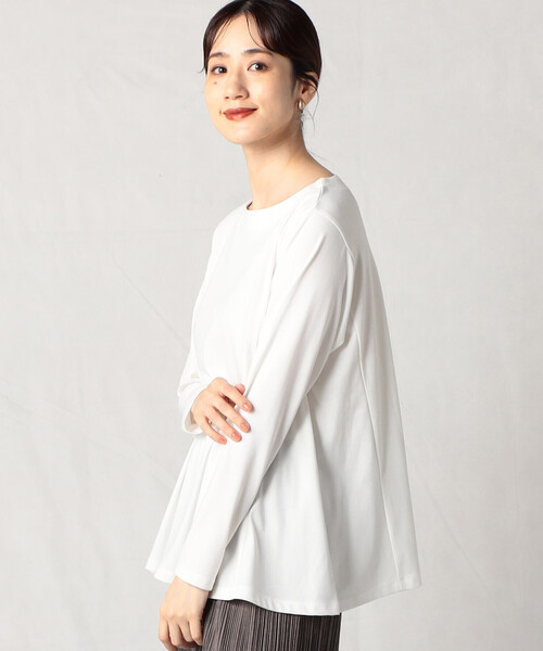 Comme　Ca　Mature（コムサマチュア）の「ロングＴシャツ（Tシャツ/カットソー・レディース・ライトグレー/オフホワイト/モカ・FREE）」の2枚目の写真