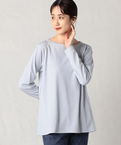 Comme　Ca　Mature（コムサマチュア）の「ロングＴシャツ（Tシャツ/カットソー・レディース・ライトグレー/オフホワイト/モカ・FREE）」の3枚目の写真