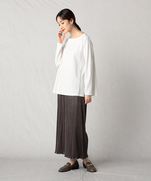 Comme　Ca　Mature（コムサマチュア）の「ロングＴシャツ（Tシャツ/カットソー・レディース・ライトグレー/オフホワイト/モカ・FREE）」の4枚目の写真