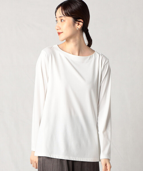 Comme　Ca　Mature（コムサマチュア）の「ロングＴシャツ（Tシャツ/カットソー・レディース・ライトグレー/オフホワイト/モカ・FREE）」の5枚目の写真