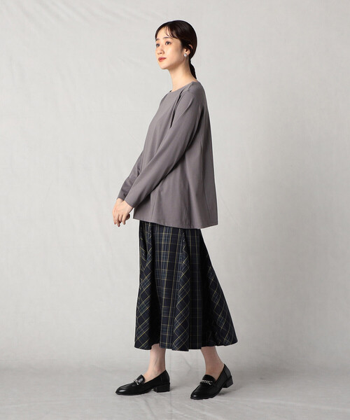 Comme　Ca　Mature（コムサマチュア）の「ロングＴシャツ（Tシャツ/カットソー・レディース・ライトグレー/オフホワイト/モカ・FREE）」の8枚目の写真