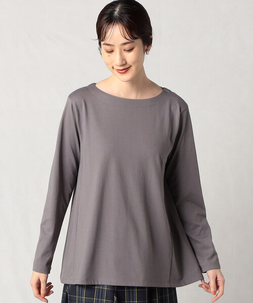 Comme　Ca　Mature（コムサマチュア）の「ロングＴシャツ（Tシャツ/カットソー・レディース・ライトグレー/オフホワイト/モカ・FREE）」の9枚目の写真