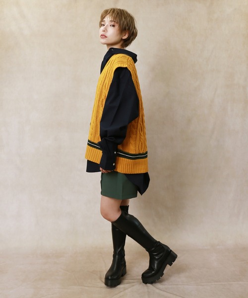 Lull（ルル）の「【Lull / ルル】チルデンニットベスト（ベスト・レディース・サックスブルー/イエロー/アイボリー/モカ・ONESIZE）」の15枚目の写真