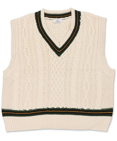 Lull（ルル）の「【Lull / ルル】チルデンニットベスト（ベスト・レディース・サックスブルー/イエロー/アイボリー/モカ・ONESIZE）」の13枚目の写真