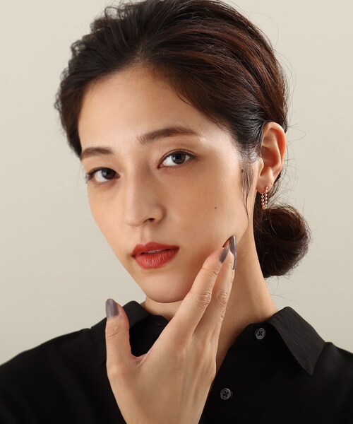 COCOSHNIK(ココシュニック)の「K10ボールチェーン フープピアス(ピアス(両耳用)・レディース・ホワイト系その他7・00)」の7枚目の写真