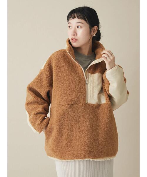 CRAFT STANDARD BOUTIQUE(クラフトスタンダードブティック)の「ボアZIPブルゾン(ブルゾン・レディース・カーキ/ブラック/キャメル・M/L)」の12枚目の写真