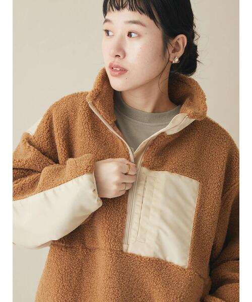 CRAFT STANDARD BOUTIQUE(クラフトスタンダードブティック)の「ボアZIPブルゾン(ブルゾン・レディース・カーキ/ブラック/キャメル・M/L)」の14枚目の写真