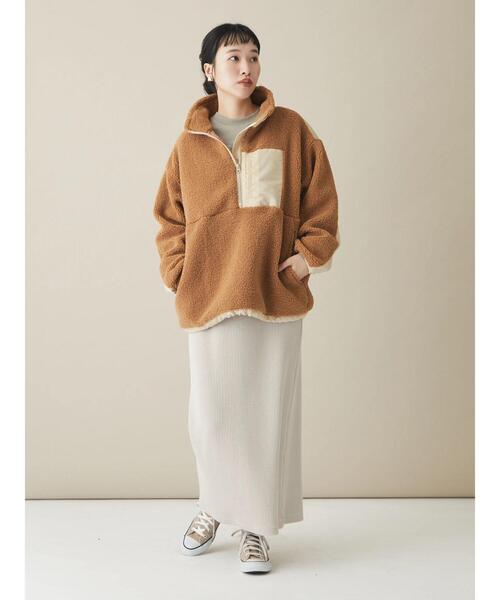 CRAFT STANDARD BOUTIQUE(クラフトスタンダードブティック)の「ボアZIPブルゾン(ブルゾン・レディース・カーキ/ブラック/キャメル・M/L)」の15枚目の写真
