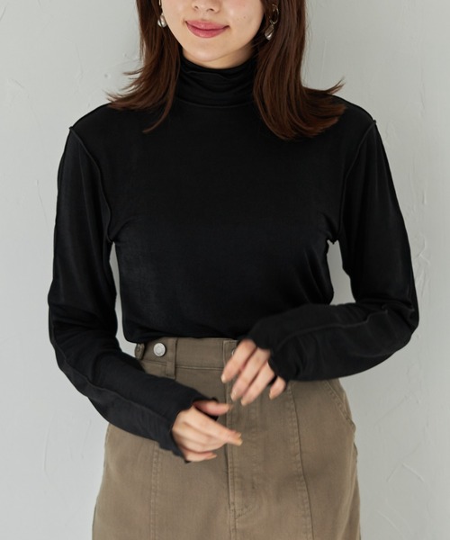tocco closet（トッコ　クローゼット）の「【限定】ハイネックメローフリルプルオーバー（Tシャツ/カットソー・レディース・ブラック/グレー/ブルー/アイボリー・M）」の17枚目の写真