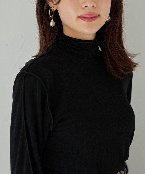 tocco closet（トッコ　クローゼット）の「【限定】ハイネックメローフリルプルオーバー（Tシャツ/カットソー・レディース・ブラック/グレー/ブルー/アイボリー・M）」の18枚目の写真