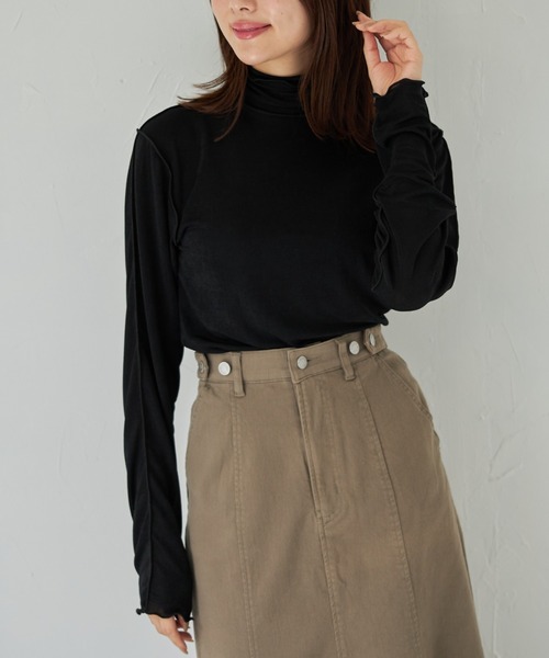 tocco closet（トッコ　クローゼット）の「【限定】ハイネックメローフリルプルオーバー（Tシャツ/カットソー・レディース・ブラック/グレー/ブルー/アイボリー・M）」の15枚目の写真