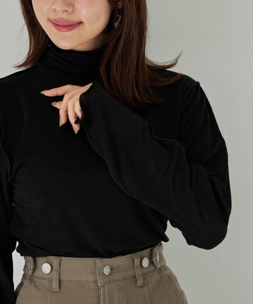 tocco closet（トッコ　クローゼット）の「【限定】ハイネックメローフリルプルオーバー（Tシャツ/カットソー・レディース・ブラック/グレー/ブルー/アイボリー・M）」の19枚目の写真