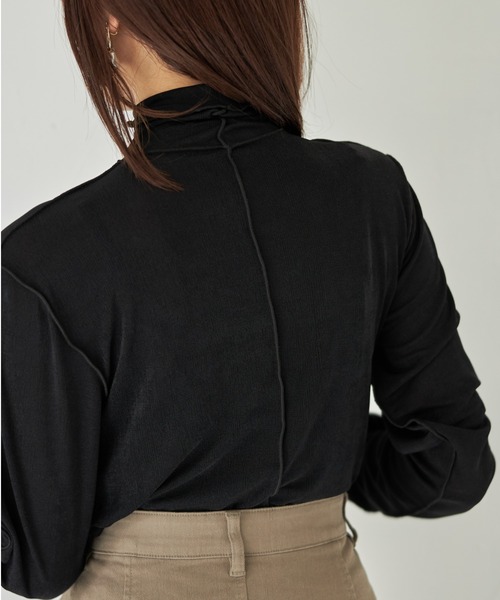 tocco closet（トッコ　クローゼット）の「【限定】ハイネックメローフリルプルオーバー（Tシャツ/カットソー・レディース・ブラック/グレー/ブルー/アイボリー・M）」の21枚目の写真