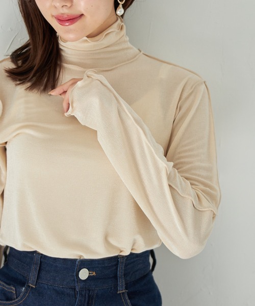 tocco closet（トッコ　クローゼット）の「【限定】ハイネックメローフリルプルオーバー（Tシャツ/カットソー・レディース・ブラック/グレー/ブルー/アイボリー・M）」の8枚目の写真
