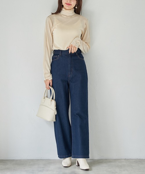 tocco closet（トッコ　クローゼット）の「【限定】ハイネックメローフリルプルオーバー（Tシャツ/カットソー・レディース・ブラック/グレー/ブルー/アイボリー・M）」の5枚目の写真