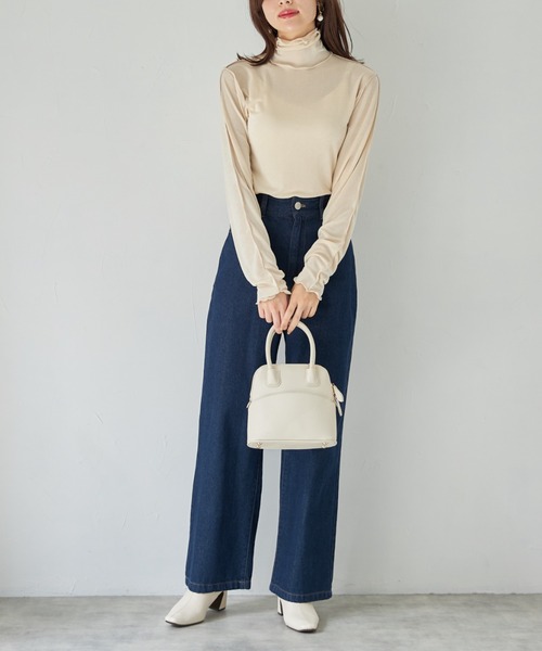 tocco closet（トッコ　クローゼット）の「【限定】ハイネックメローフリルプルオーバー（Tシャツ/カットソー・レディース・ブラック/グレー/ブルー/アイボリー・M）」の11枚目の写真