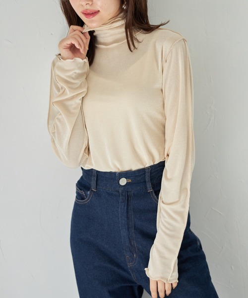 tocco closet（トッコ　クローゼット）の「【限定】ハイネックメローフリルプルオーバー（Tシャツ/カットソー・レディース・ブラック/グレー/ブルー/アイボリー・M）」の10枚目の写真