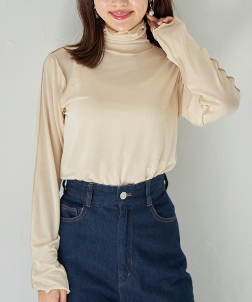 tocco closet（トッコ　クローゼット）の「【限定】ハイネックメローフリルプルオーバー（Tシャツ/カットソー・レディース・ブラック/グレー/ブルー/アイボリー・M）」の12枚目の写真