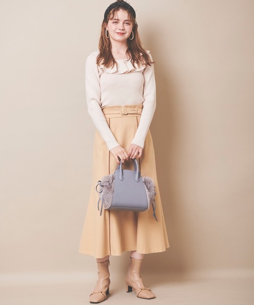 31 Sons de mode（トランテアン　ソン　ドゥ　モード）の「ファーコンビバッグ（ショルダーバッグ・レディース・オフホワイト/サックスブルー/ピンク・フリー）」の13枚目の写真