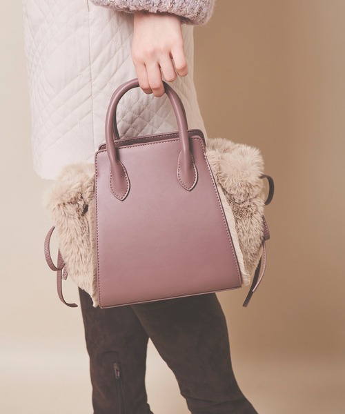 31 Sons de mode（トランテアン　ソン　ドゥ　モード）の「ファーコンビバッグ（ショルダーバッグ・レディース・オフホワイト/サックスブルー/ピンク・フリー）」の16枚目の写真