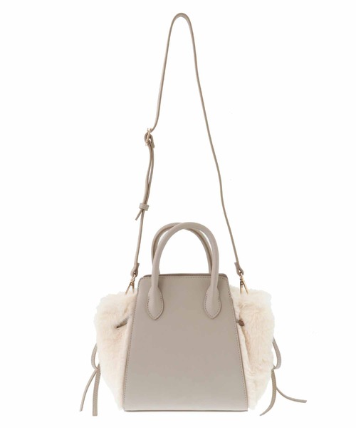 31 Sons de mode（トランテアン　ソン　ドゥ　モード）の「ファーコンビバッグ（ショルダーバッグ・レディース・オフホワイト/サックスブルー/ピンク・フリー）」の22枚目の写真