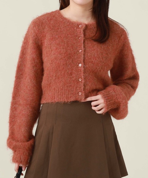 archives(アルシーヴ)の「起毛カーディガン(カーディガン/ボレロ・レディース・イエロー/オレンジ/アイボリー/ピンク/パープル・MEDIUM)」の5枚目の写真