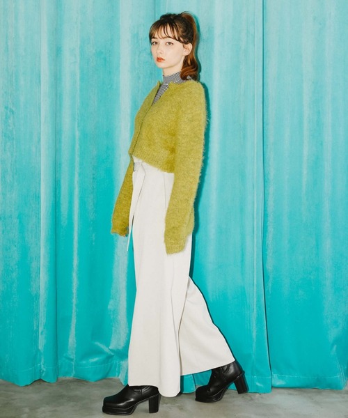 archives(アルシーヴ)の「起毛カーディガン(カーディガン/ボレロ・レディース・イエロー/オレンジ/アイボリー/ピンク/パープル・MEDIUM)」の22枚目の写真