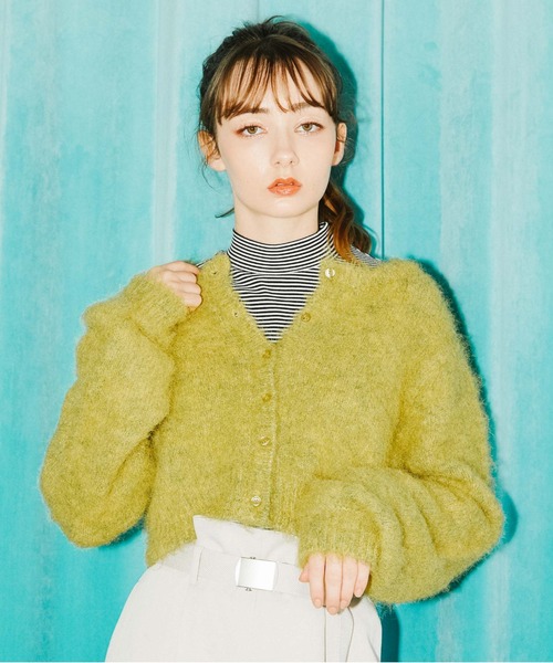 archives(アルシーヴ)の「起毛カーディガン(カーディガン/ボレロ・レディース・イエロー/オレンジ/アイボリー/ピンク/パープル・MEDIUM)」の7枚目の写真