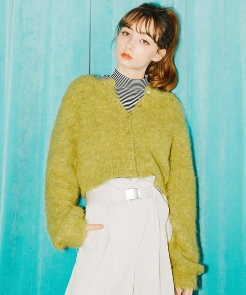 archives(アルシーヴ)の「起毛カーディガン(カーディガン/ボレロ・レディース・イエロー/オレンジ/アイボリー/ピンク/パープル・MEDIUM)」の17枚目の写真