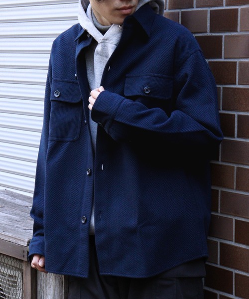 GIORDANO（ジョルダーノ）の「[ GIORDANO ]メルトンタッチシャツジャケット(ユニセックス)（ブルゾン・レディース・ブラック/グレー/ダークグレー・MEDIUM/LARGE/X-LARGE）」の2枚目の写真