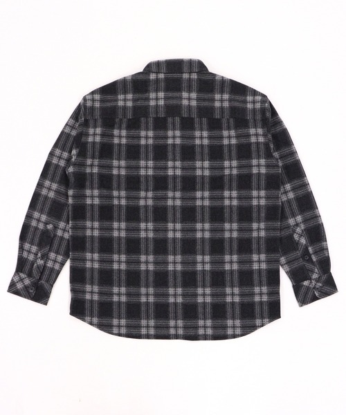 GIORDANO（ジョルダーノ）の「[ GIORDANO ]メルトンタッチシャツジャケット(ユニセックス)（ブルゾン・レディース・ブラック/グレー/ダークグレー・MEDIUM/LARGE/X-LARGE）」の6枚目の写真