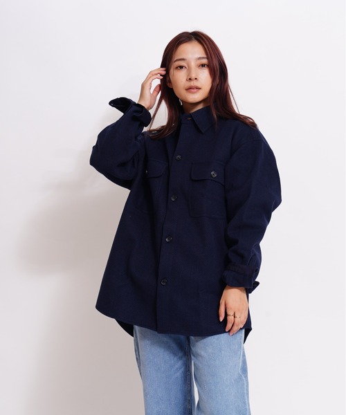 GIORDANO（ジョルダーノ）の「[ GIORDANO ]メルトンタッチシャツジャケット(ユニセックス)（ブルゾン・レディース・ブラック/グレー/ダークグレー・MEDIUM/LARGE/X-LARGE）」の11枚目の写真