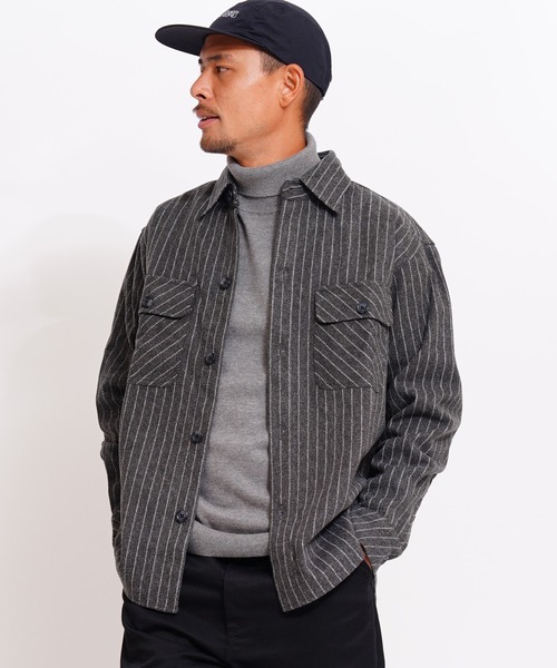 GIORDANO（ジョルダーノ）の「[ GIORDANO ]メルトンタッチシャツジャケット(ユニセックス)（ブルゾン・レディース・ブラック/グレー/ダークグレー・MEDIUM/LARGE/X-LARGE）」の18枚目の写真