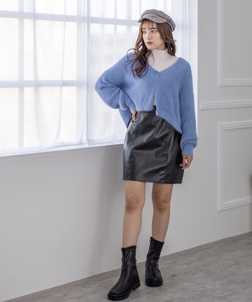 clear（クリア）の「シャギーショートカーディガン（カーディガン/ボレロ・レディース・ピンク/ブラック/アイボリー/ブルーグレー・F）」の14枚目の写真