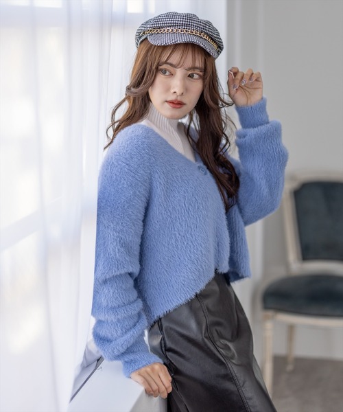 clear（クリア）の「シャギーショートカーディガン（カーディガン/ボレロ・レディース・ピンク/ブラック/アイボリー/ブルーグレー・F）」の18枚目の写真