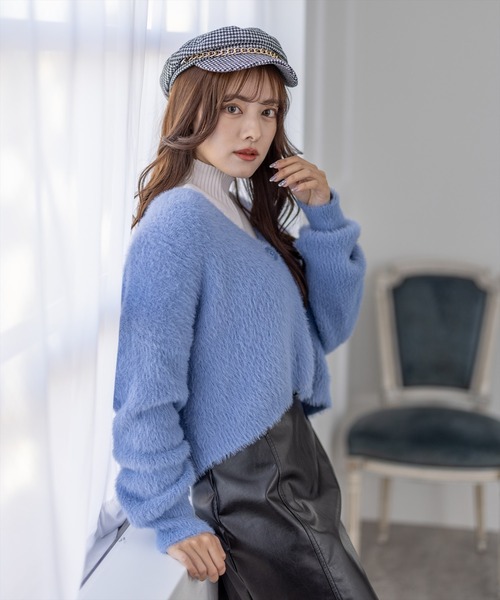 clear（クリア）の「シャギーショートカーディガン（カーディガン/ボレロ・レディース・ピンク/ブラック/アイボリー/ブルーグレー・F）」の20枚目の写真