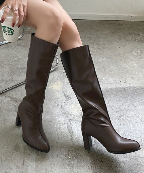 Futier land(フューティアランド)の「センターシームワイドロングブーツ(ブーツ・レディース・ブラック/ブラウン/キャメル・40/38/39/36/37)」の3枚目の写真