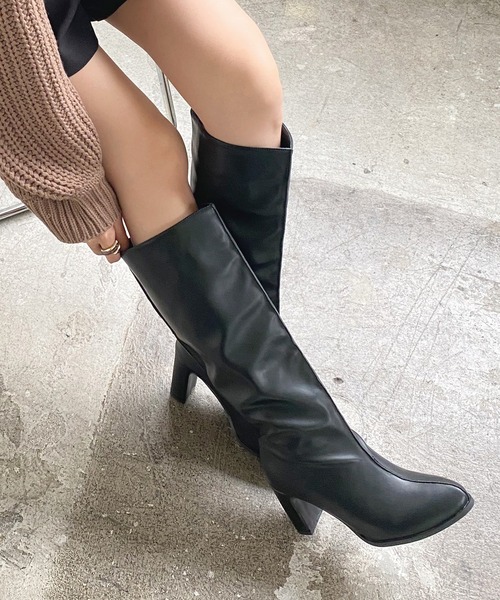 Futier land(フューティアランド)の「センターシームワイドロングブーツ(ブーツ・レディース・ブラック/ブラウン/キャメル・40/38/39/36/37)」の14枚目の写真