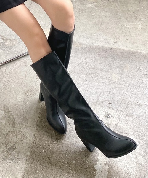 Futier land(フューティアランド)の「センターシームワイドロングブーツ(ブーツ・レディース・ブラック/ブラウン/キャメル・40/38/39/36/37)」の11枚目の写真