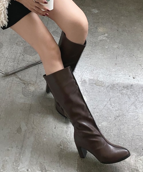 Futier land(フューティアランド)の「センターシームワイドロングブーツ(ブーツ・レディース・ブラック/ブラウン/キャメル・40/38/39/36/37)」の16枚目の写真