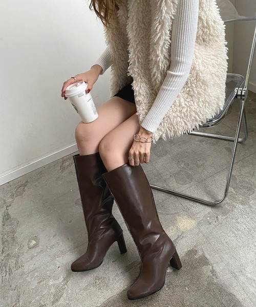 Futier land(フューティアランド)の「センターシームワイドロングブーツ(ブーツ・レディース・ブラック/ブラウン/キャメル・40/38/39/36/37)」の20枚目の写真