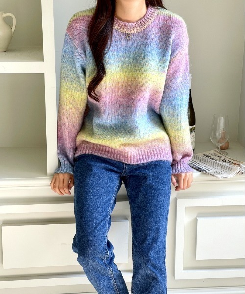 MINS MINIS（ミンスミニス）の「グラデーションニットプルオーバー（ニット/セーター・レディース・ブラック/ベージュ/ピンク/その他1・FREE）」の4枚目の写真