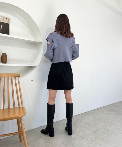 MAJESTIC LEGON（マジェスティックレゴン）の「フェイクスエードミニスカート（スカート・レディース・ブラック/ブラウン/アイボリー・MEDIUM）」の21枚目の写真