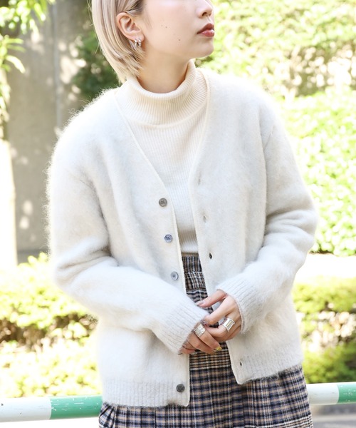 YOUNG&OLSEN The DRYGOODS STORE（ヤングアンドオルセン）の「YOUNG & OLSEN/ヤングアンドオルセン MOHAIR GRANGE CARDIGAN モヘアカーディガン（カーディガン/ボレロ・レディース・キャメル/ヘザーグレー・FREE）」の14枚目の写真