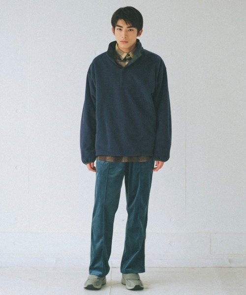 WHIMSIC（ウィムジック）の「【UNISEX】マイクロフリーススナップTEE（Tシャツ/カットソー・メンズ・ベージュ/パープル/ネイビー/ブラック・FREE）」の12枚目の写真